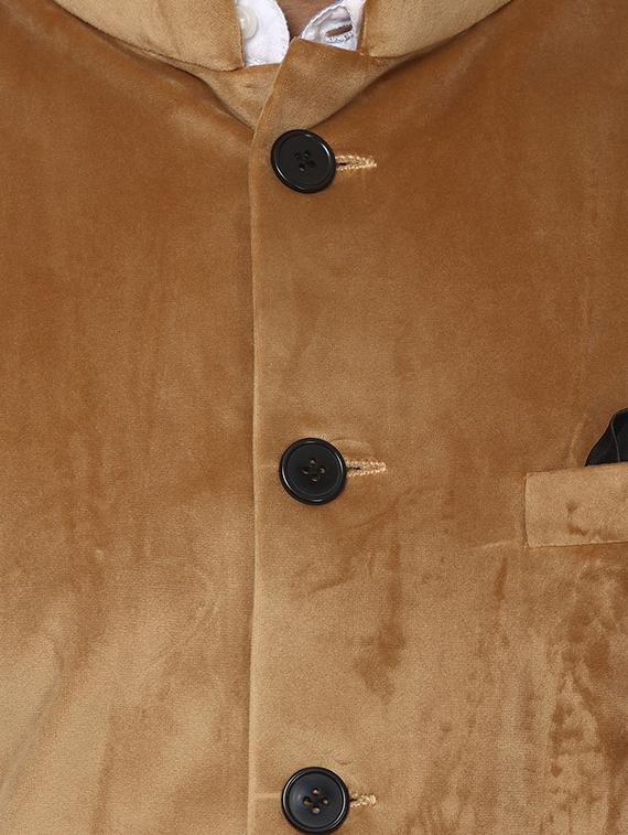 beige mandarin neck nehru jacket - 15840490 - Standard Image - 4