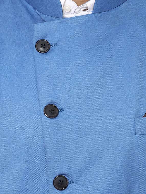 solid blue nehru jacket - 15840494 -  Standard Image - 4