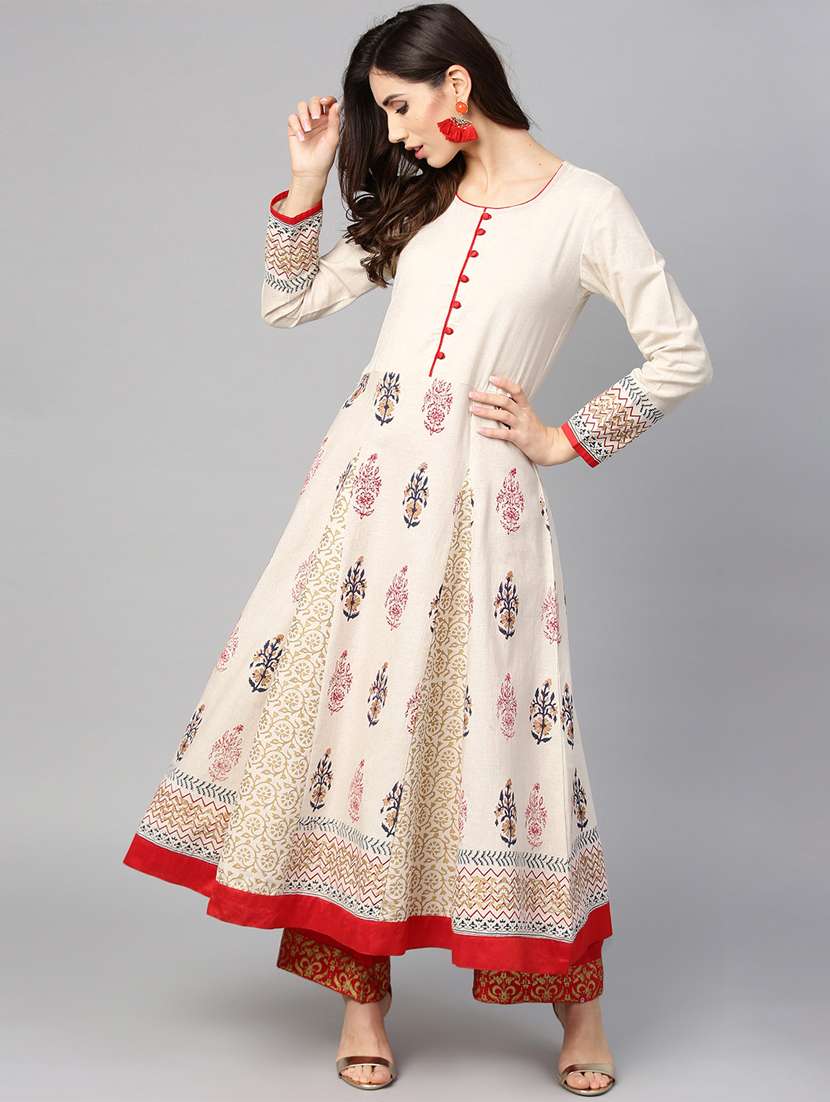 ethnic motifs flared kurta 