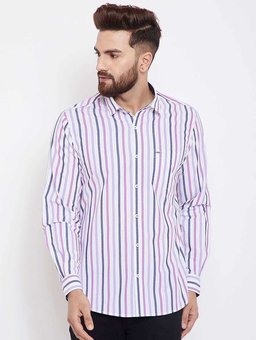white striped casual shirt