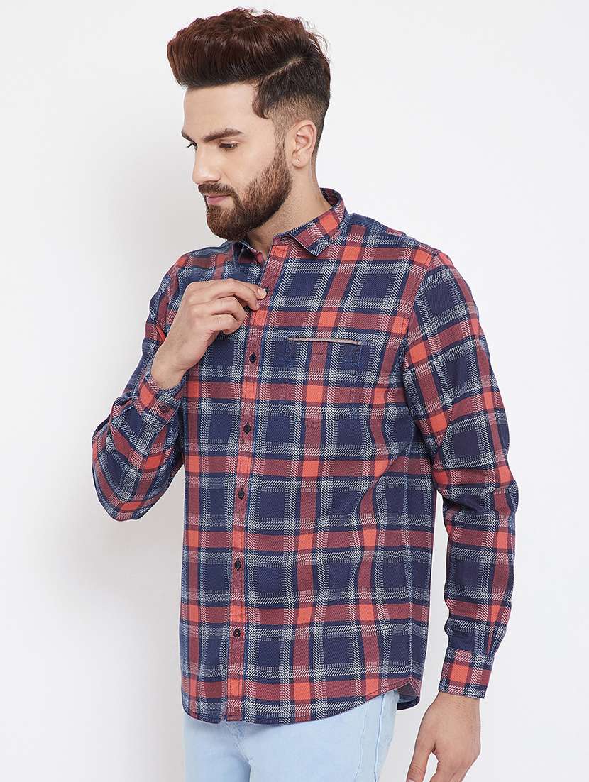 blue checkered casual shirt - 15840848 -  Standard Image - 1