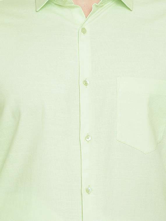 green solid formal shirt - 15840869 - Standard Image - 4