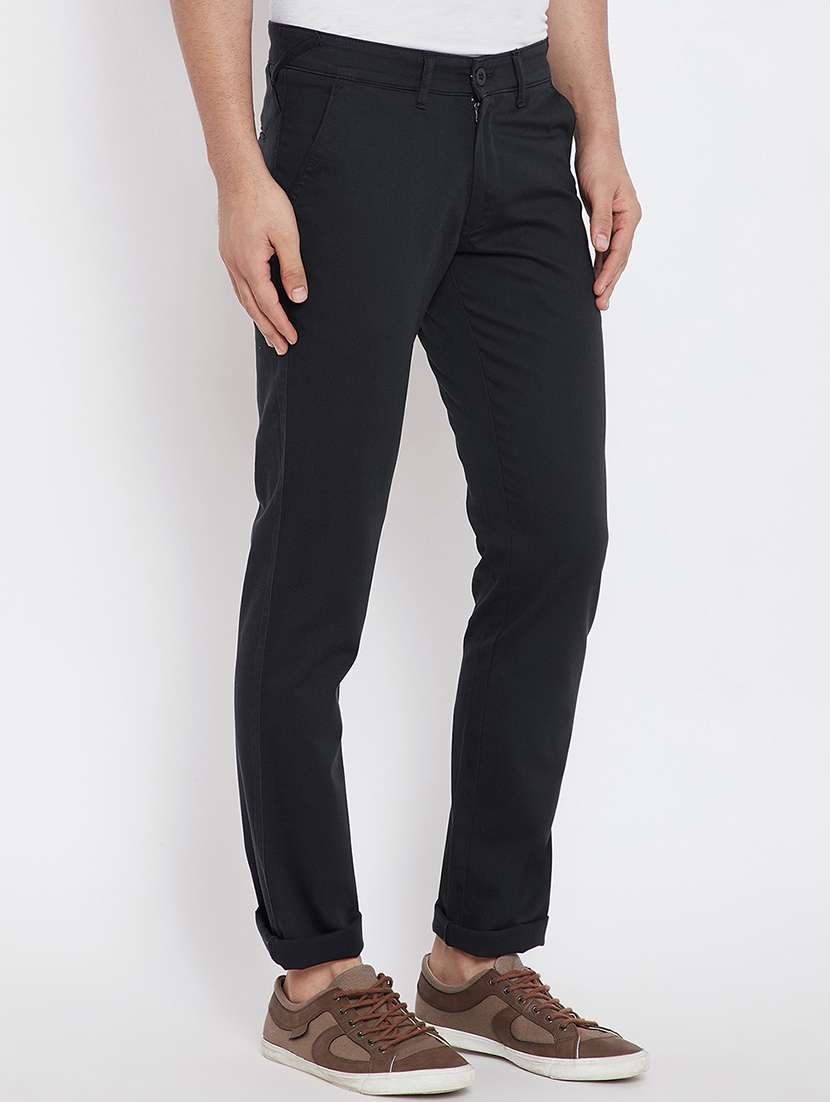 black cotton chinos - 15840895 -  Standard Image - 1