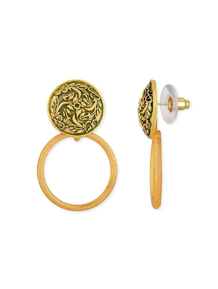 gold metal drop earring - 15842423 -  Standard Image - 1