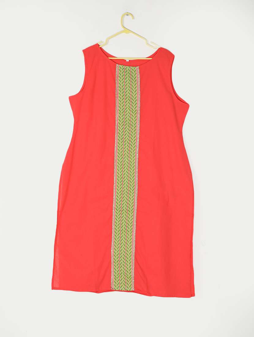 straight solid kurta