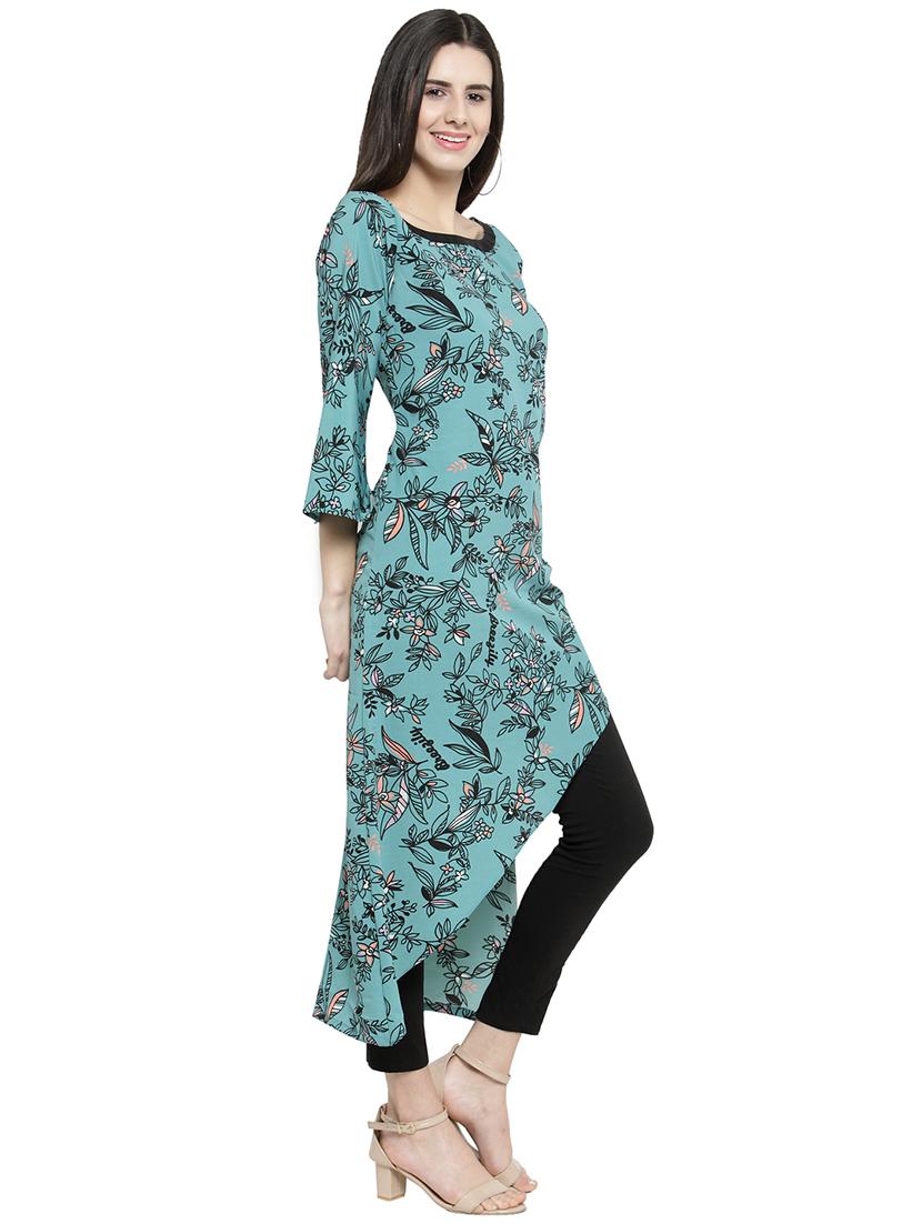 asymmetric printed kurta - 15845946 - Standard Image - 1