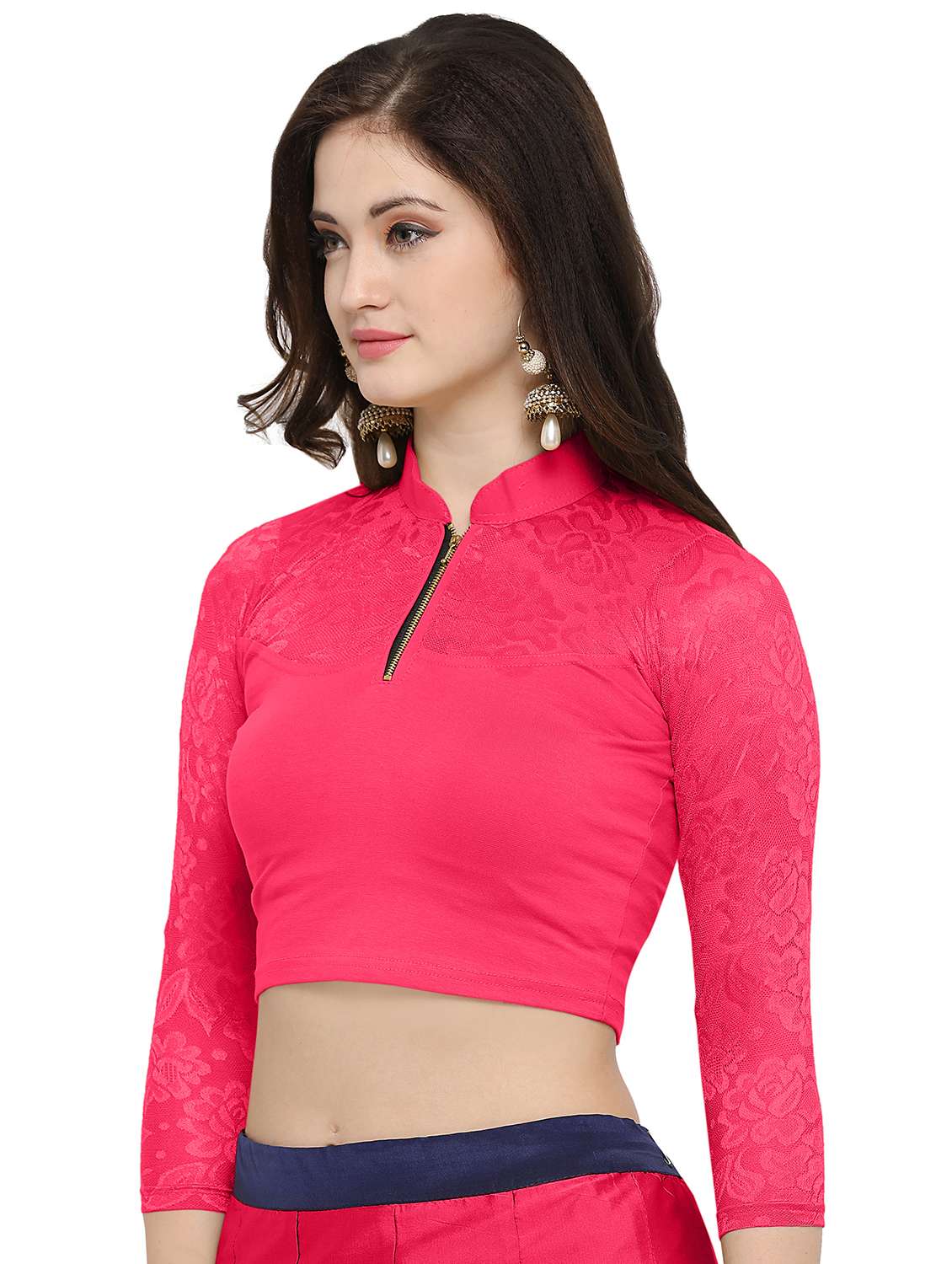 net solid blouse - 15846878 -  Standard Image - 1