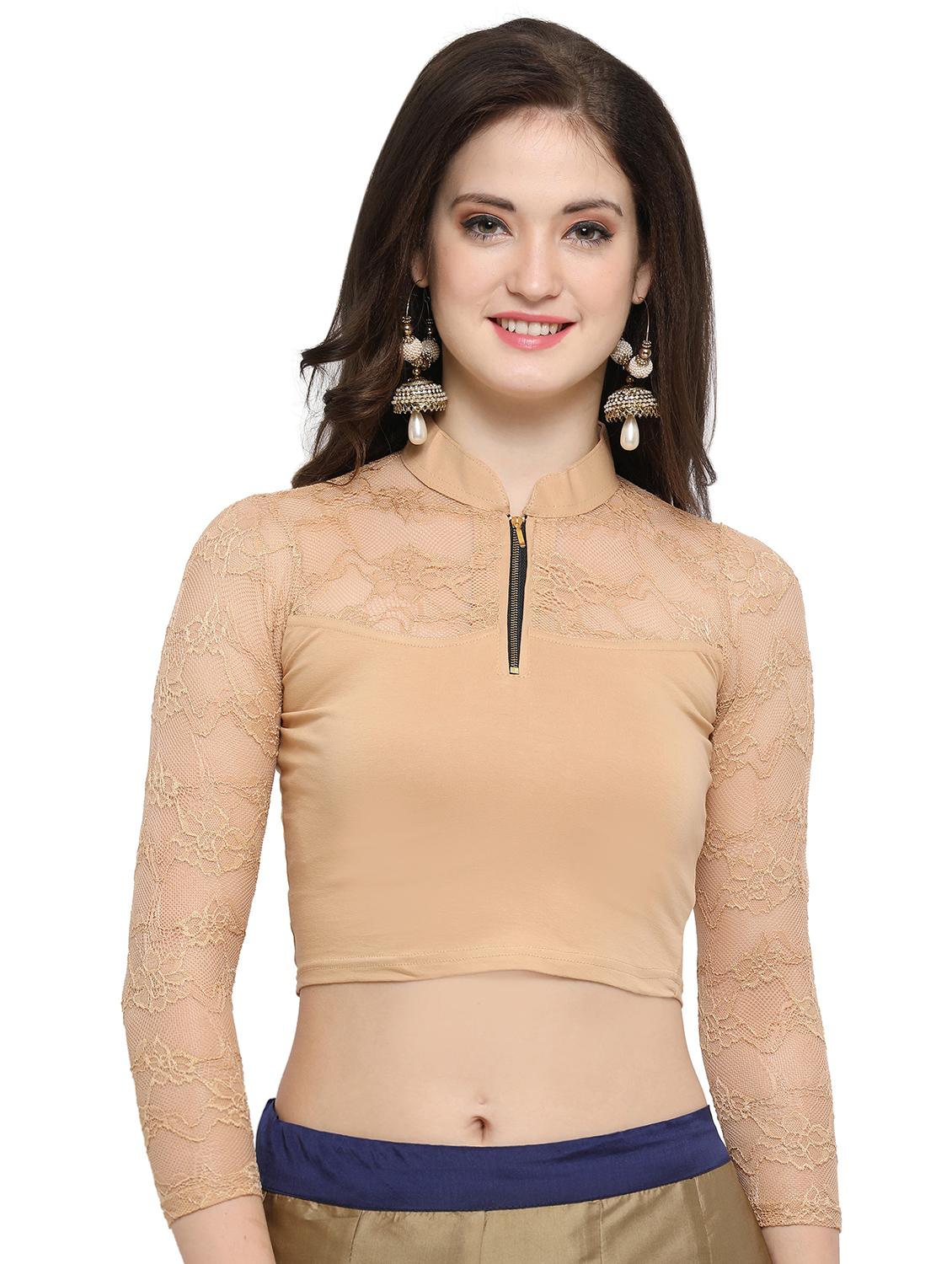 women solid lace detailed stitched blouse - 15846907 -  Zoom Image - 0