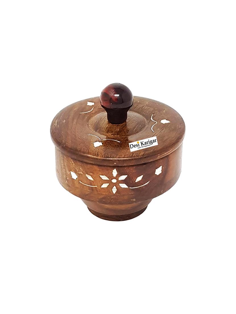 wooden bowl + free tea spoon ( brown, 4 inch ) - 15848730 -  Zoom Image - 0