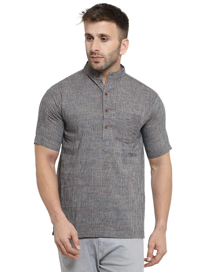 grey cotton short kurta