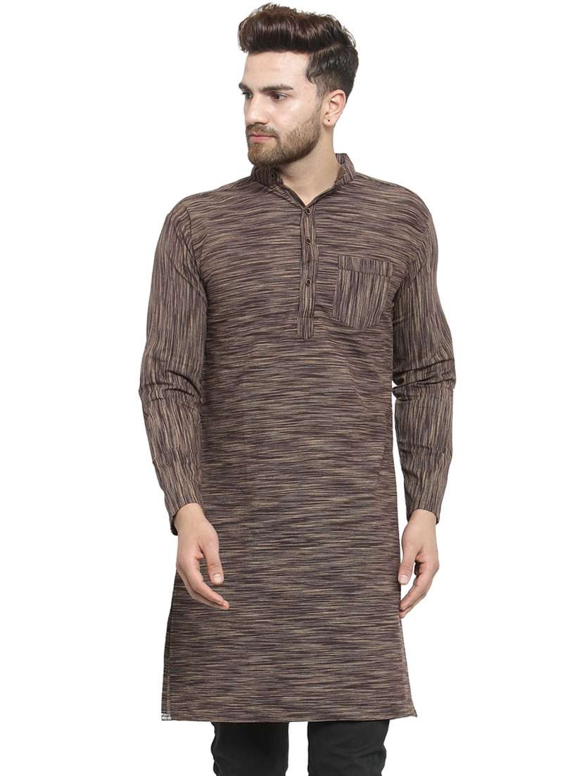 brown cotton long kurta