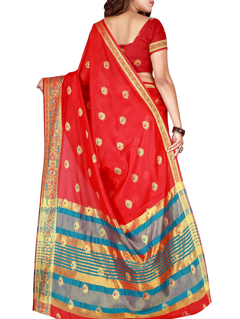 zari jacquard weave saree with blouse - 15849459 -  Standard Image - 1