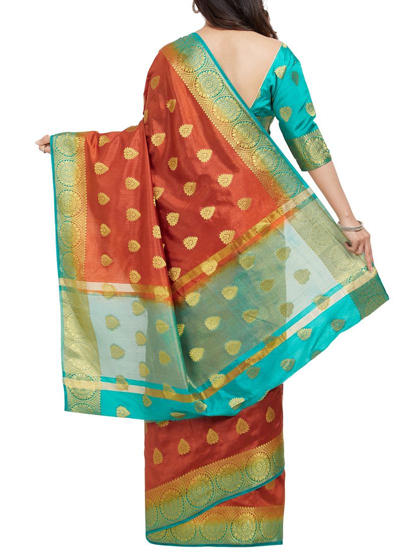 zari jacquard weave saree with blouse - 15849466 - Standard Image - 1