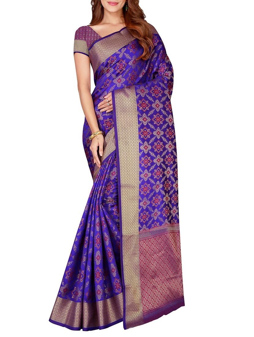 women self design banarasi saree with blouse - 15849485 -  Zoom Image - 0