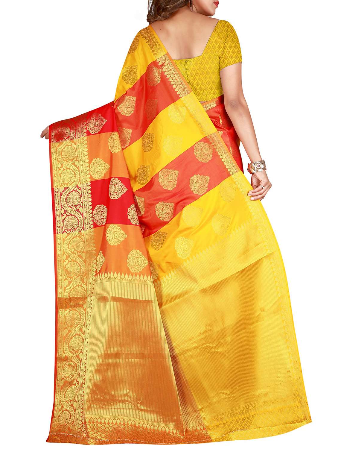 ethnic motif printed banarasi saree with blouse - 15849520 -  Standard Image - 1