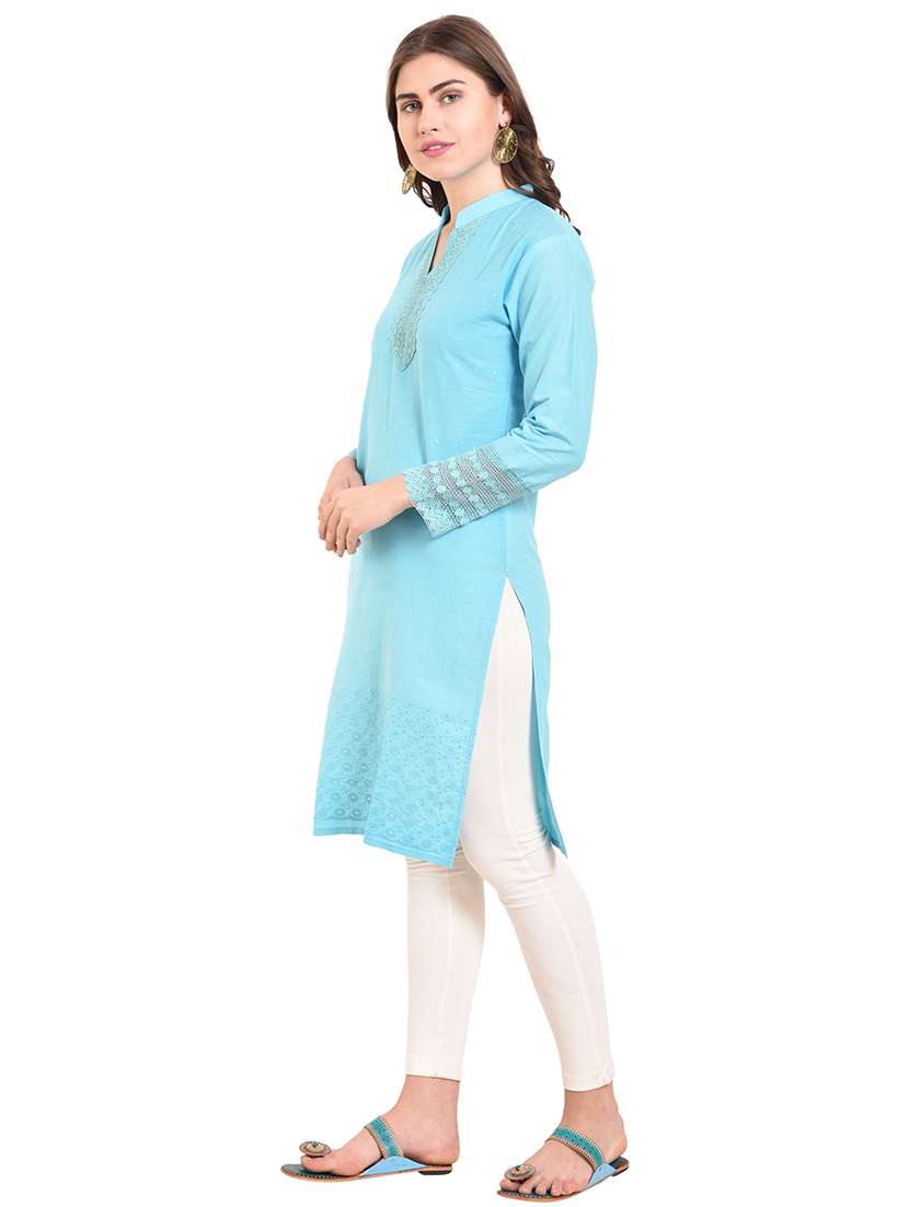 solid straight kurta - 15850365 -  Standard Image - 1