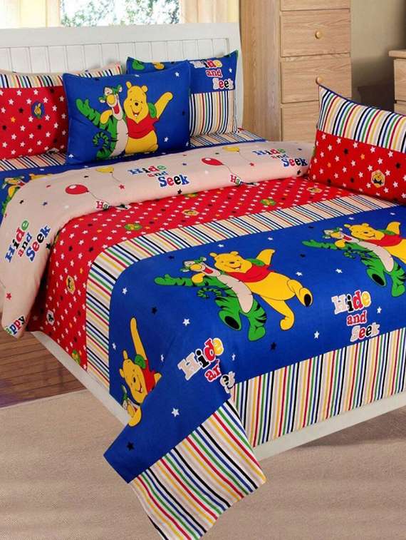 multi colored cotton bedsheet