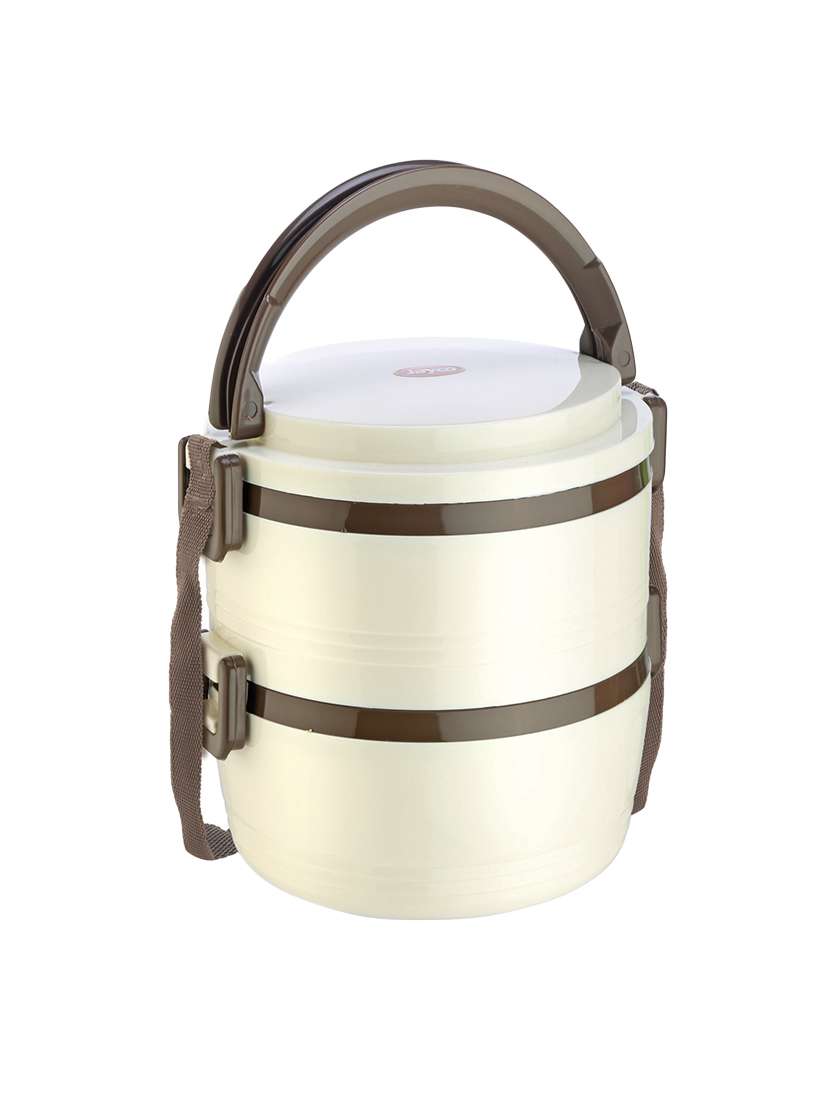 jayco home meal junior 2 containers hot lunch pack, ivory