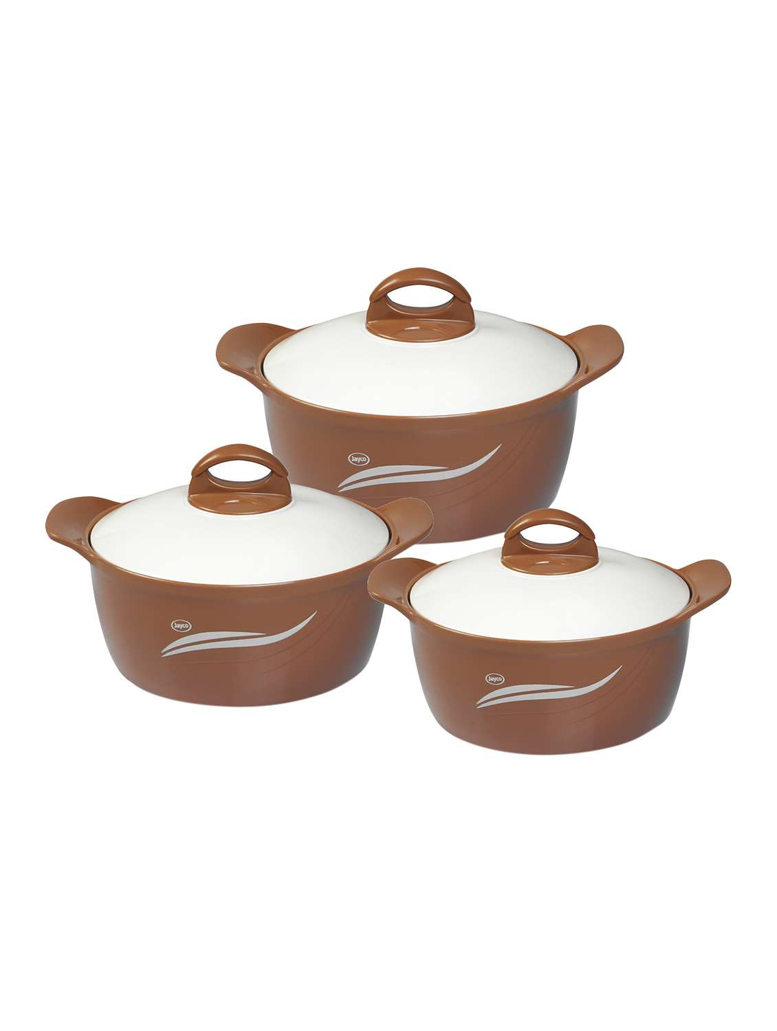 jayco regent insulated casserole small set of 3, brown (600, 1200, 2000)