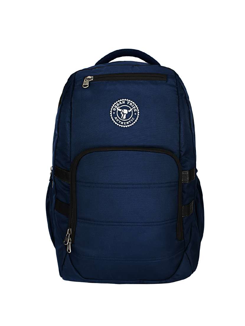 navy blue polyester backpack