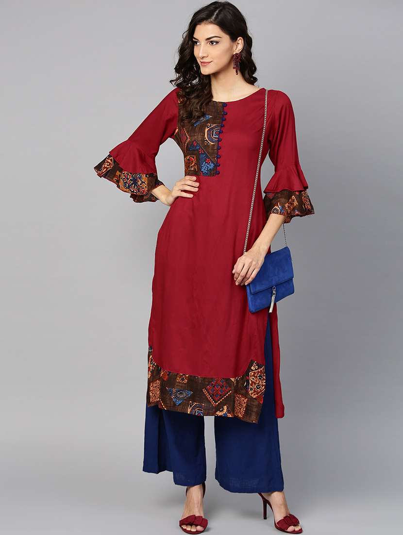 straight bell sleeves kurta