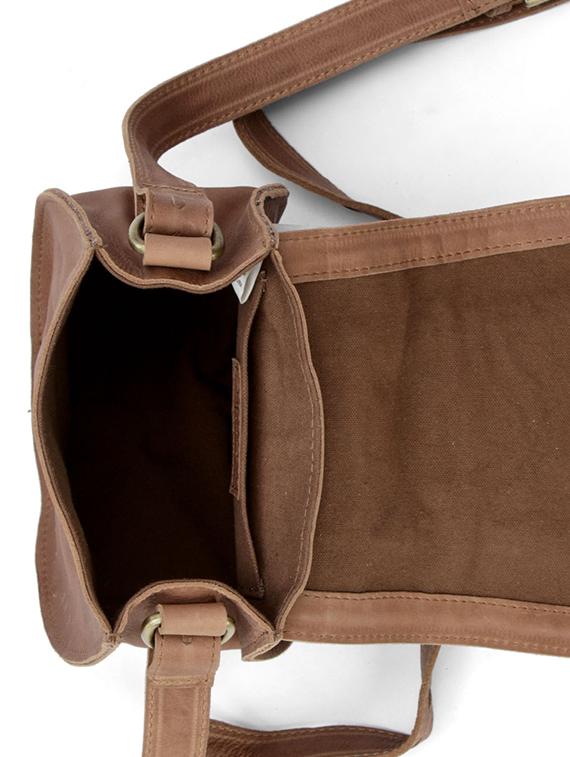 tan leather regular sling bag - 15855337 - Standard Image - 4