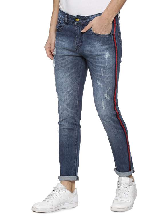 mens slim fit distressed jeans