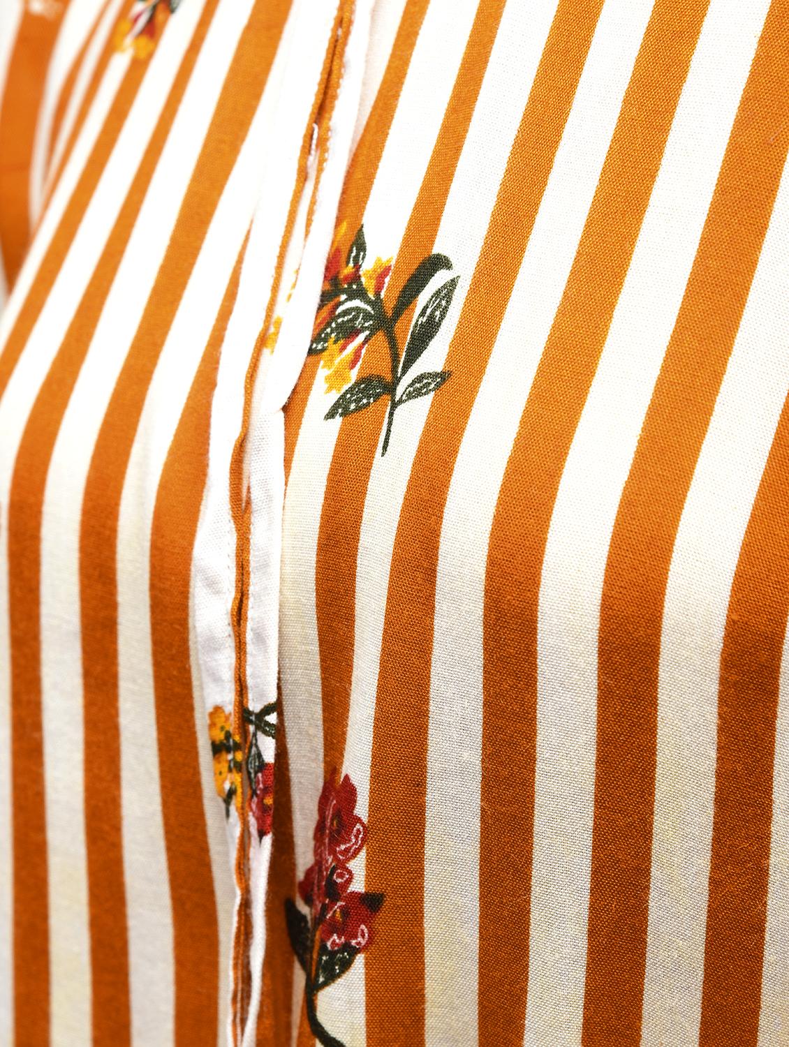bell sleeved striped floral top - 15857055 - Standard Image - 4