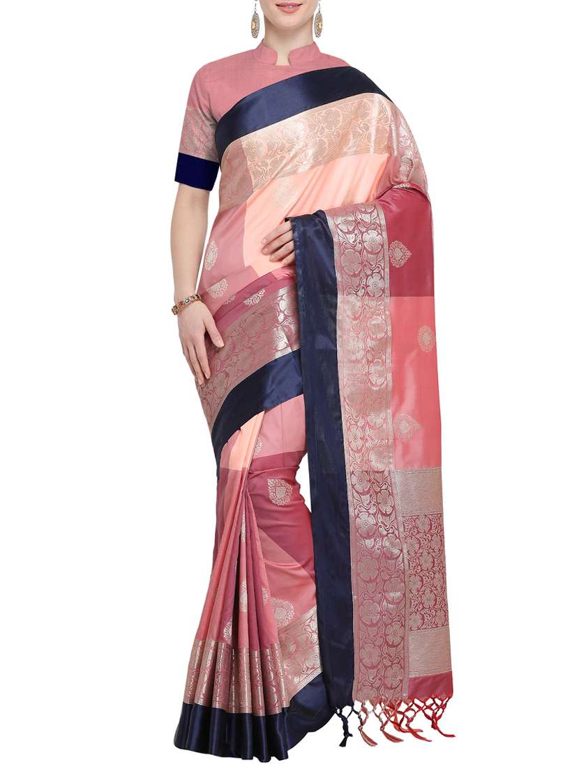 self design banarasi saree with blouse