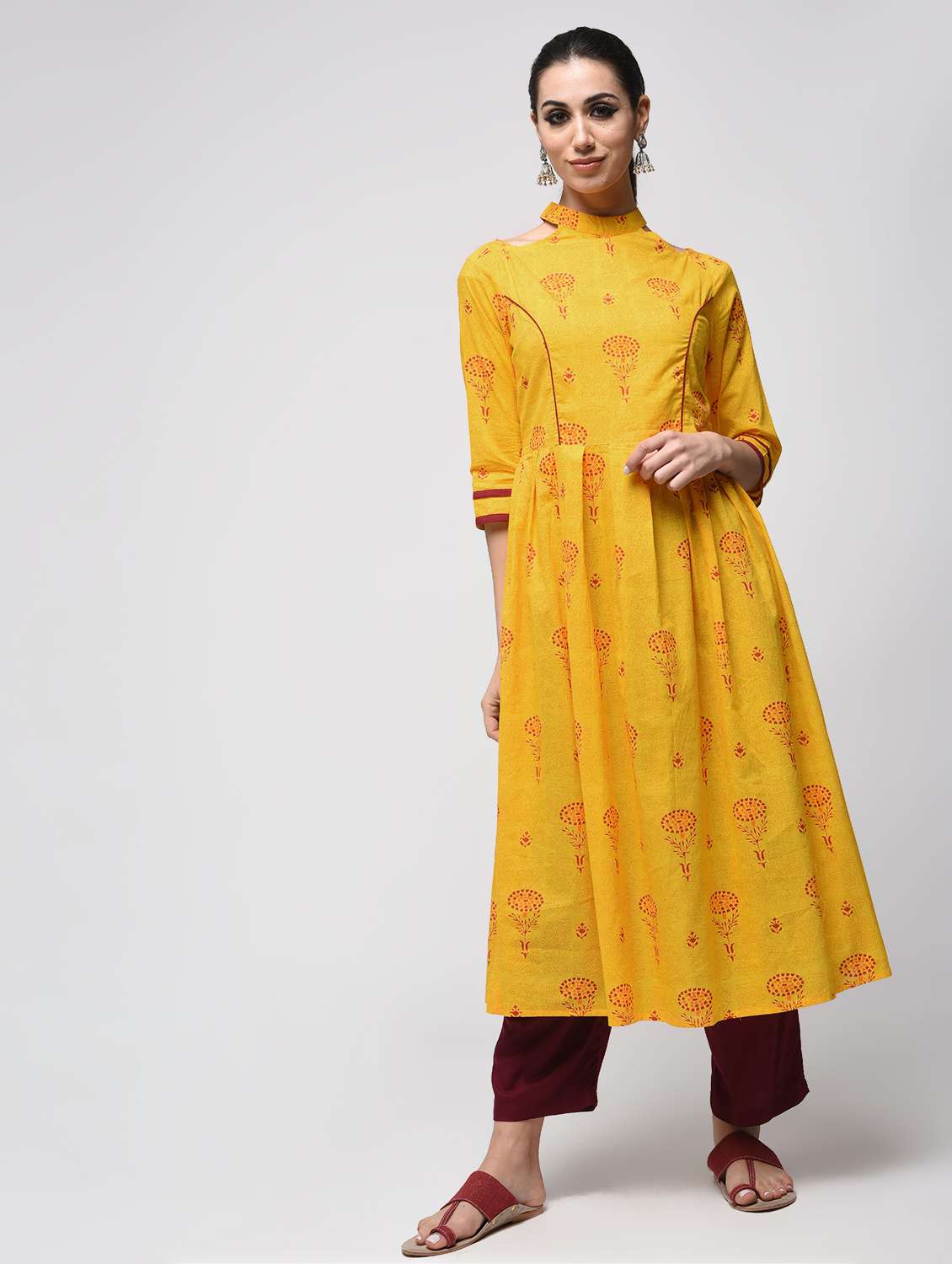 printed panel kurta