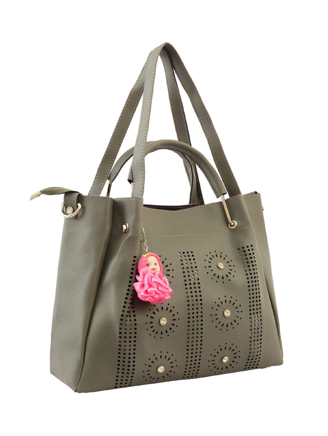 green leatherette (pu) combo tote - 15859214 - Standard Image - 4