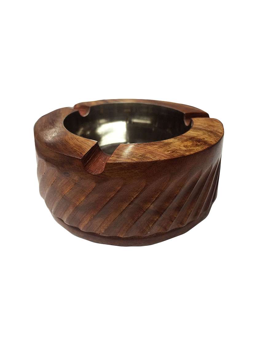 desi karigar wooden premium quality antique ashtray with beautifully handicrafts design