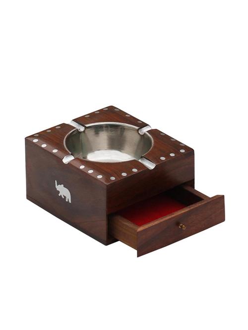 wooden antique ashtray with cig. case - 15859885 - Standard Image - 0