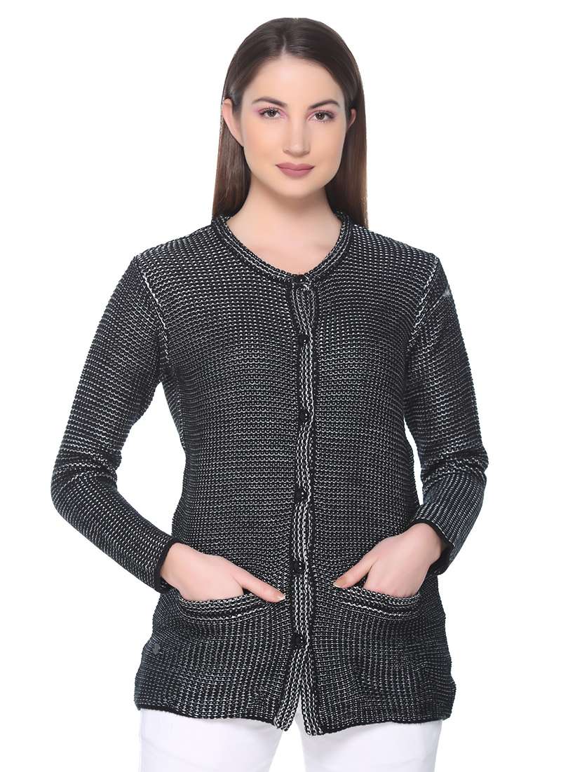 pocket detail round neck cardigan 