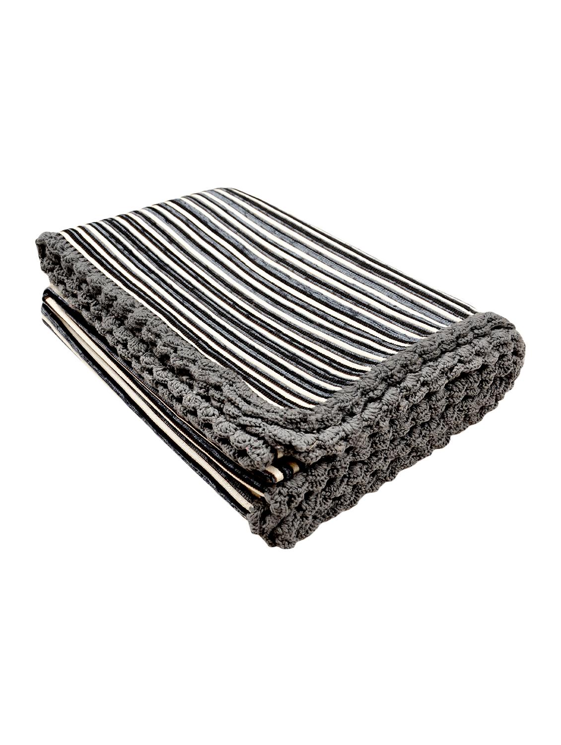saral home soft decorative viscose chenille throw- 140x210 cm, grey - 15862045 - Standard Image - 1
