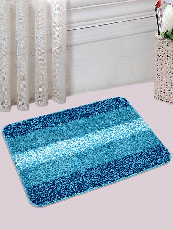 saral home soft microfiber bath mat (turquoise, 50x70cm) - pack of 2 - 15862221 -  Standard Image - 1