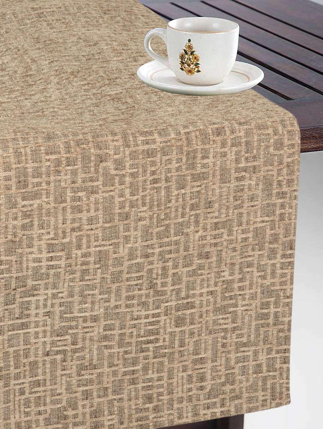 saral home unique quality viscose dining table kitchen placemats, 6 mat -33x45cm, 1 runner 33x120 cm (set of 7) - 15862241 -  Standard Image - 1