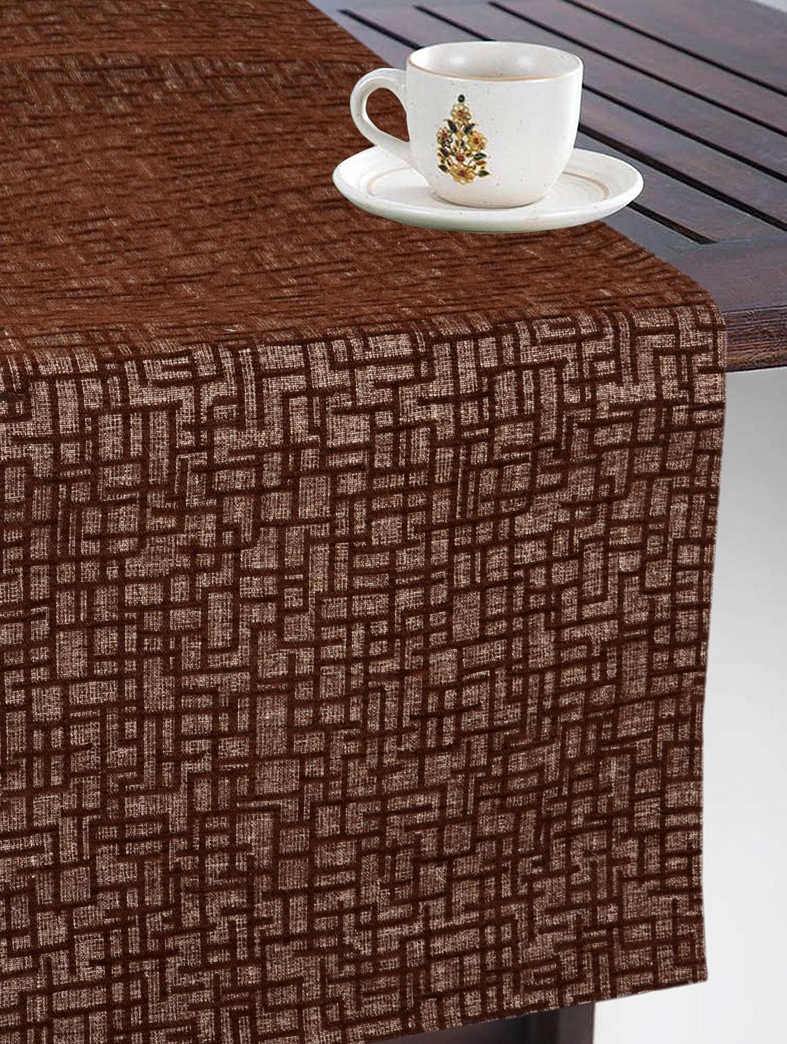saral home unique quality viscose dining table kitchen placemats, 6 mat -33x45cm, 1 runner 33x120 cm (set of 7) - 15862242 - Standard Image - 1
