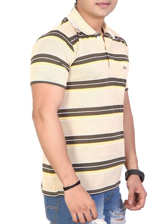 beige striped pocket t-shirt - 15862387 -  Standard Image - 1