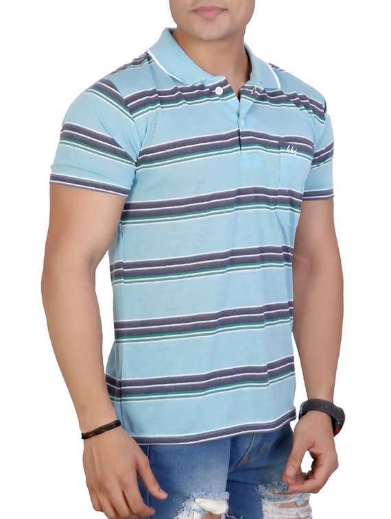 blue striped pocket t-shirt - 15862388 - Standard Image - 1