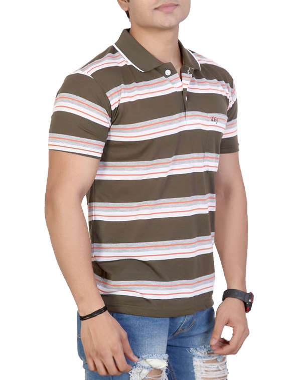 men striped pocket polo t-shirt - 15862390 - Standard Image - 1