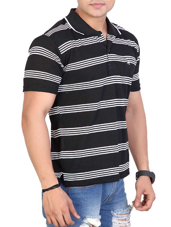 monochrome striped pocket t-shirt - 15862415 -  Standard Image - 1