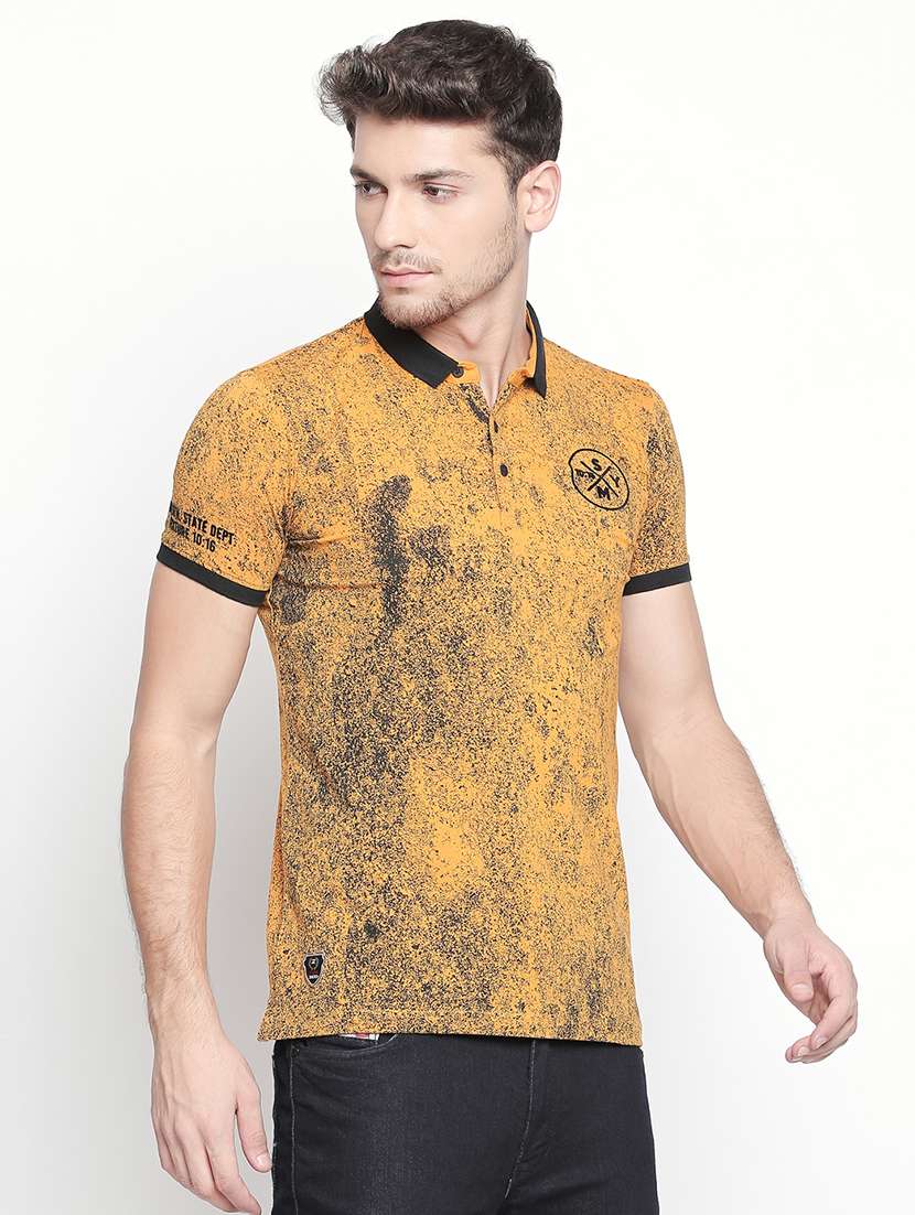 yellow all over print t-shirt - 15863809 - Standard Image - 1