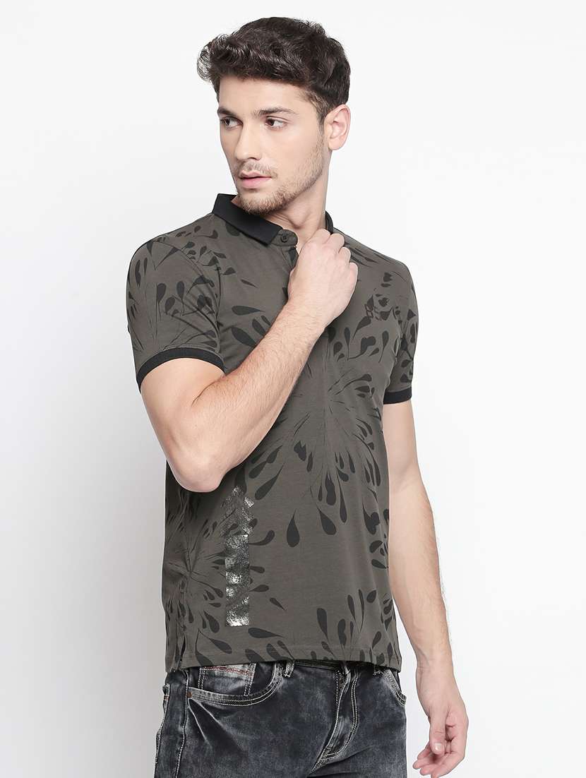 olive green all over print t-shirt - 15863812 - Standard Image - 1