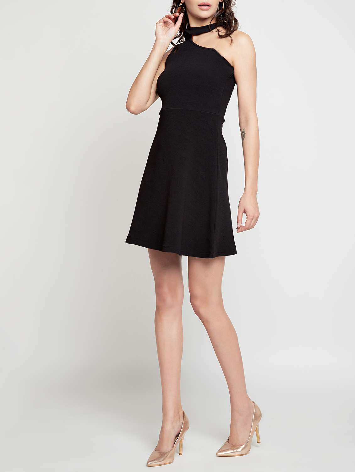 women's fit & flare solid dress - 15864561 -  Standard Image - 1