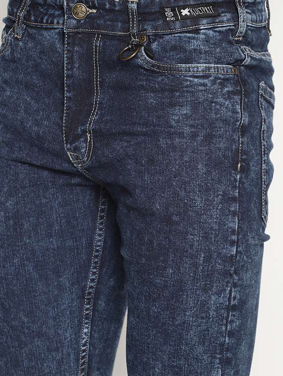 blue cotton blend washed jeans - 15864859 - Standard Image - 4