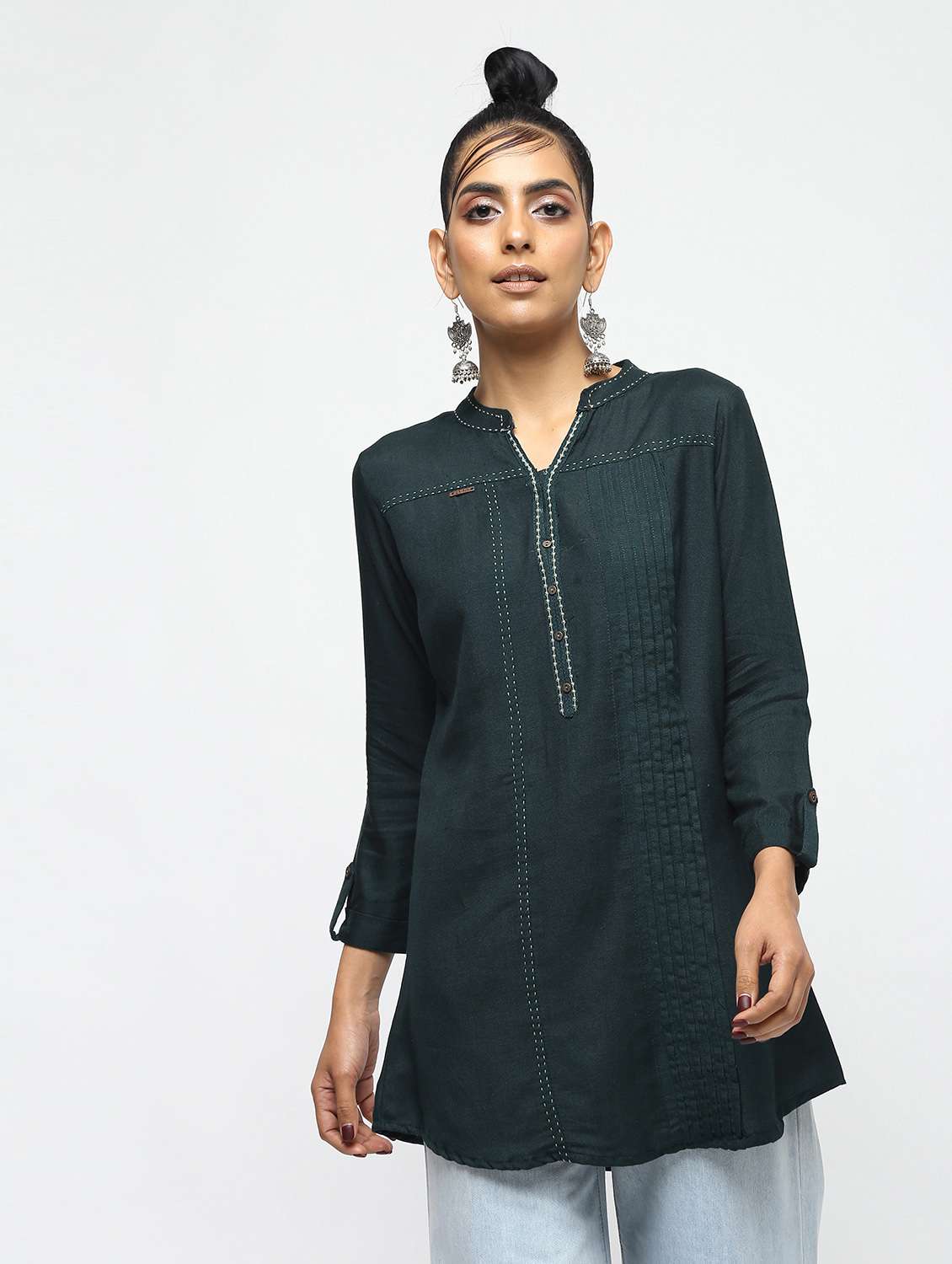 a-line solid kurti