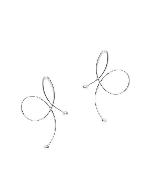 grey metal drop earring