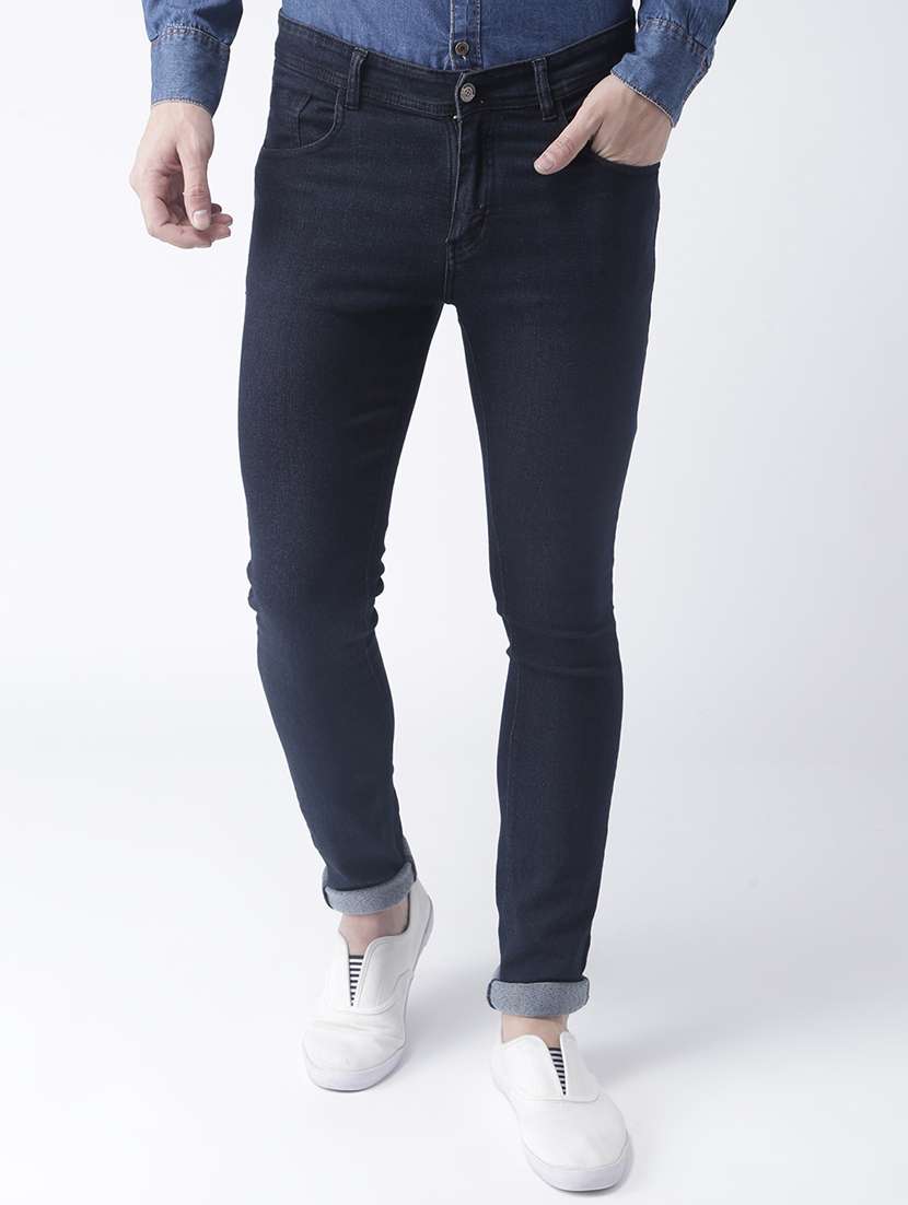 mens skinny fit plain jeans