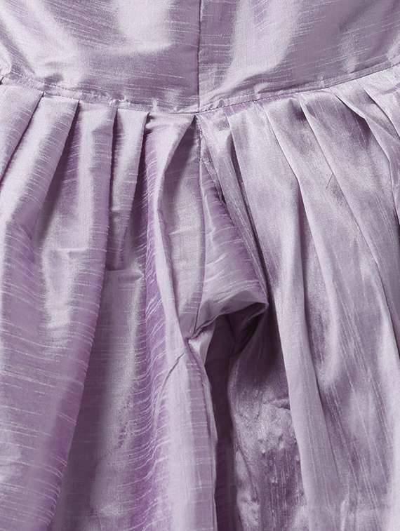 purple solid silk blend dhoti kurta set - 15867378 -  Standard Image - 4